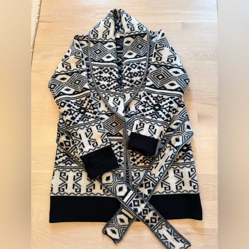 Veronica Beard Black and White Knit Cardigan